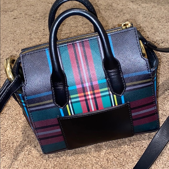 J. Crew Bags Jcrew Black And Plaid Purse Poshmark